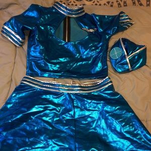 Britney Spears Pilot Outfit Two Piece Sparkly Blue